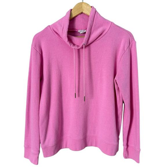 J.Crew Pink Funnelneck Sweatshirt in Cloudspun Fleece Relaxed Fit, Size Small - Picture 2 of 9